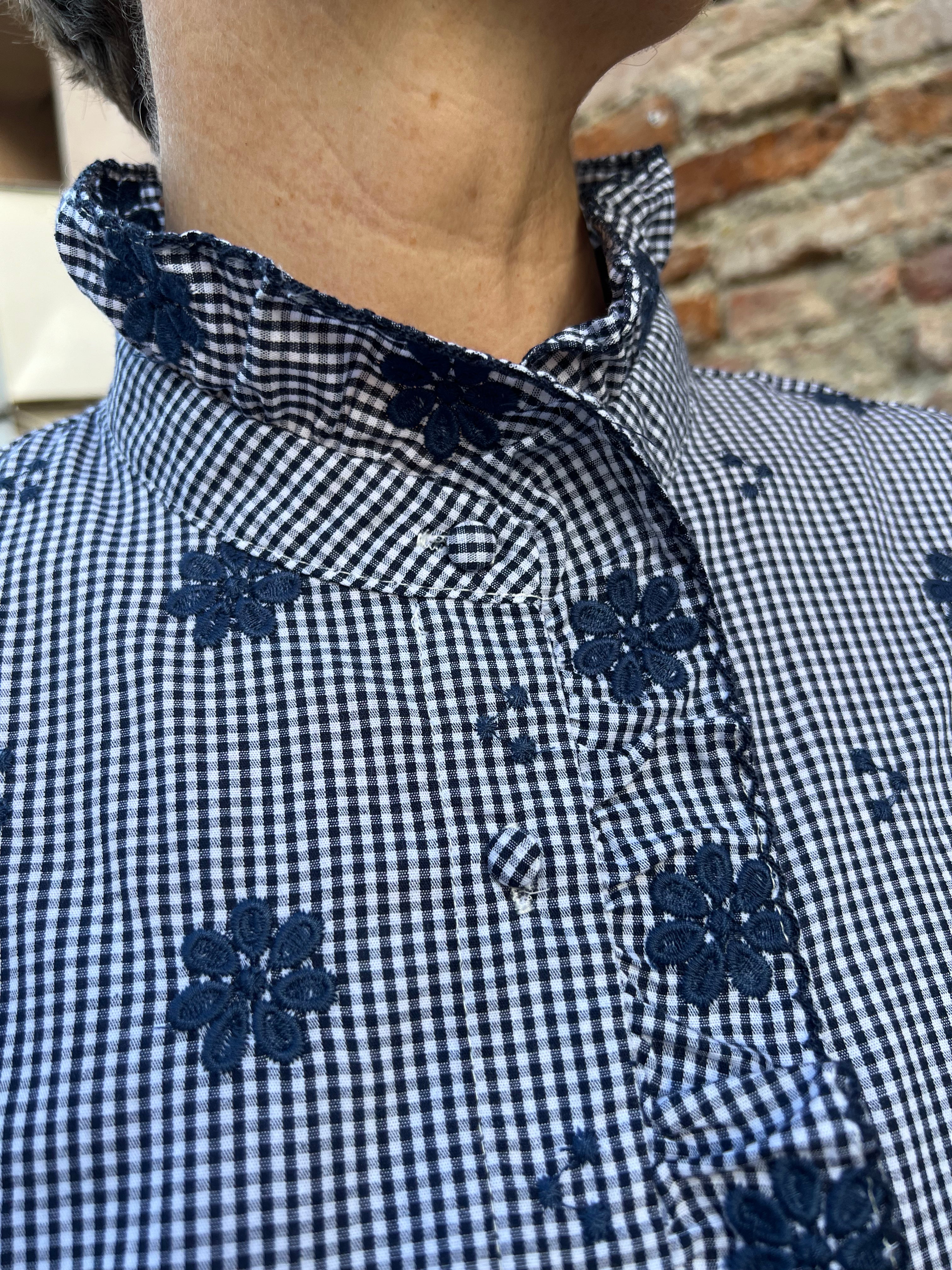 chemise BB fleurs marine