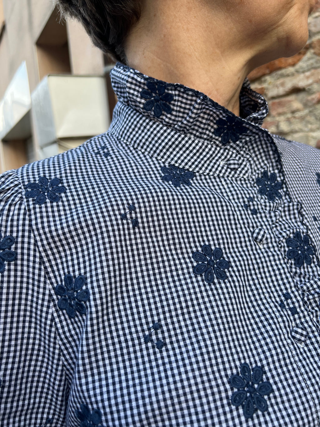 chemise BB fleurs marine