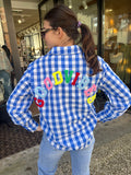 chemise "Good Vibes" bleue