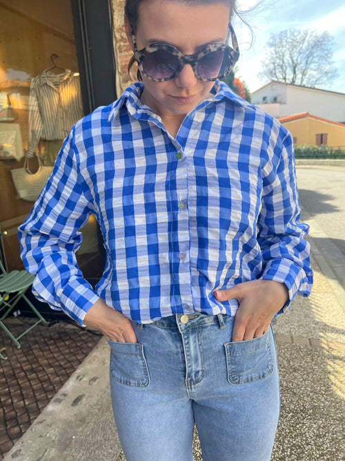 chemise "Good Vibes" bleue